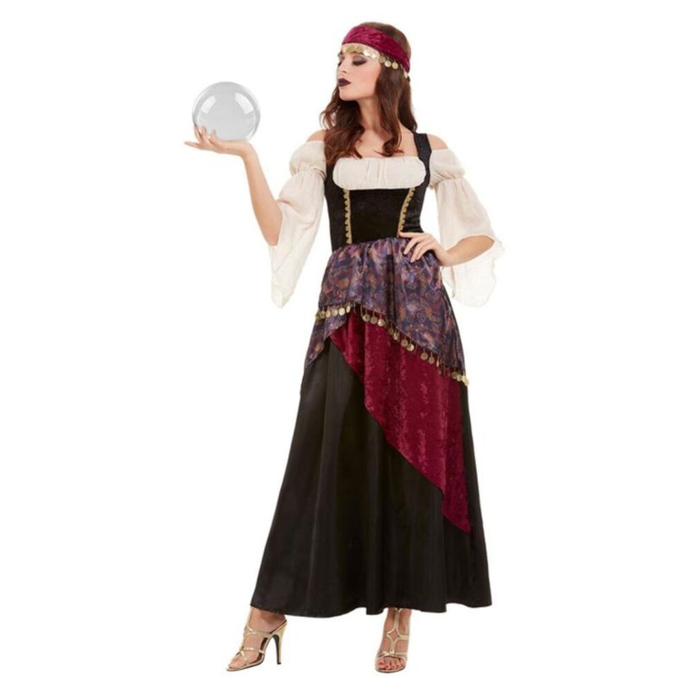 Smiffys Womens/Ladies Deluxe Fortune Teller Costume Set / Black/Red/White